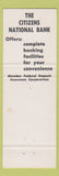 Matchbook Cover - Citizens National Bank New Castle PA