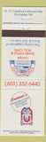 Matchbook Cover - Remember When Cafe Rochester NH Juke Box