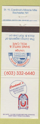 Matchbook Cover - Remember When Cafe Rochester NH Juke Box