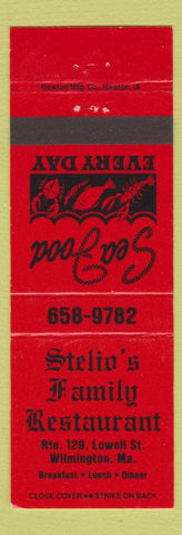 Matchbook Cover - Stelio's Family Restaurant Wilmington MA