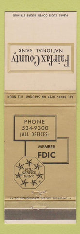Matchbook Cover - Fairfax County National Bank WEAR