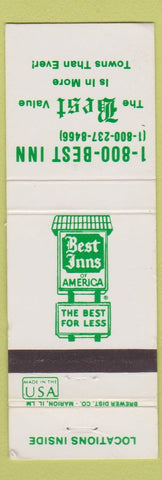 Matchbook Cover - Best Inns of America FL GA IL IN KY IA MO CHAIN