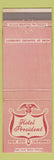 Matchbook Cover - Hotel President Palo Alto CA