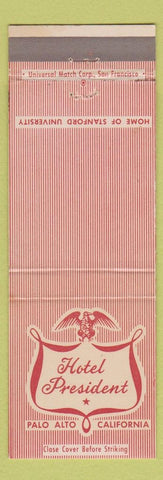 Matchbook Cover - Hotel President Palo Alto CA