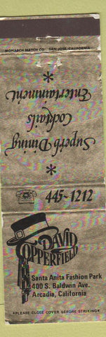 Matchbook Cover - David Copperfield Arcadia CA WEAR