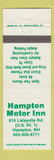 Matchbook Cover - Hampton Motor Inn Hampton NH