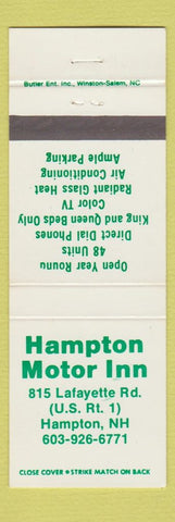 Matchbook Cover - Hampton Motor Inn Hampton NH