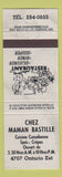 Matchbook Cover - Chez Maman Bastille QC grey