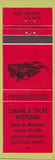 Matchbook Cover - Cabane A Sucre Bertrand Cote Des Anges QC snowmobile orange
