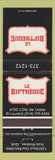 Matchbook Cover - Le Biftheque The Hayloft Ville ST Laurent QC #2