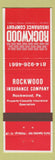 Matchbook Cover - Rockwood Insurance Comapny Rockwood PA