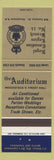 Matchbook Cover - Auditorium Royal Canadian Legion Woodstock NB
