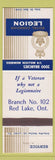 Matchbook Cover - Royal Canadian Legion Red Lake ON