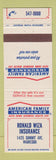 Matchbook Cover - American Family Insurance Ronald Wiza Waukesha WI