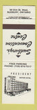 Matchbook Cover - President Motor Hotel Sudbury ON