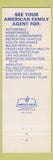 Matchbook Cover - American Family Insurance Gene Bittner West Allis WI
