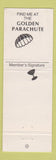 Matchbook Cover - Golden Parachute Dallas TX WEAR