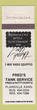 Matchbook Cover - Fred's Tank Service Plainville KS