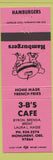 Matchbook Cover - 3 B's Cafe Monument OR hamburgers