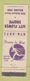 Matchbook Cover - City Flower Shoppe Bellaire OH WORN