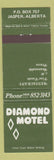 Matchbook Cover - Diamond Motel Jasper AB