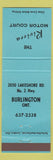 Matchbook Cover - Riviera Motor Court Burlington ON blue