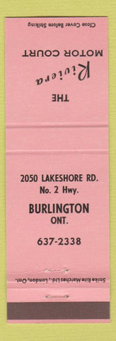 Matchbook Cover - Riviera Motor Court Burlington ON pink
