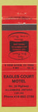 Matchbook Cover - Eagles Court Motel Allanburg ON red