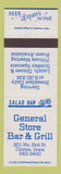 Matchbook Cover - General Store Bar Grill Clinton IA
