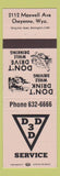 Matchbook Cover - 3 D Service Cheyenne WY