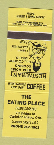 Matchbook Cover - Eating Place Carleton Place ON yellow
