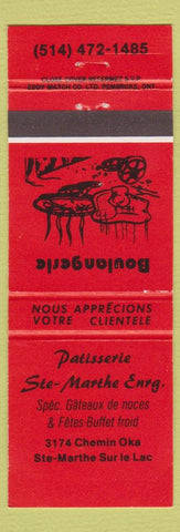 Matchbook Cover - Patisserie Ste Marthe Sur le Lac QC red