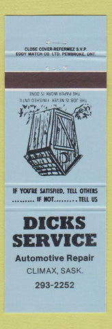 Matchbook Cover - Dicks Service Climax SK blue