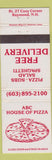 Matchbook Cover - ABC House of Pizza Raymond NH