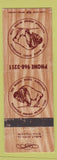 Matchbook Cover - Wooden Nickel Restaurant Bristol TN buffalo