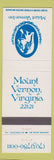 Matchbook Cover - Mount Vernon Inn VA