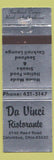 Matchbook Cover - Dan Vinci Ristorante Columbus OH Italian WEAR