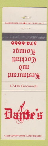 Matchbook Cover - Dante's Restaurant Cincinnati OH