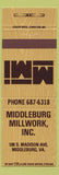 Matchbook Cover - Middleburg Millwork Middleburg VA