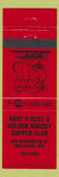 Matchbook Cover - Arvy's Rest and Golden Nugget Supper Club Two Rivers WI
