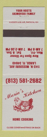 Matchbook Cover - Maria's Kitchen Restaurant Largo FL chicken
