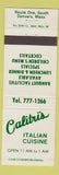 Matchbook Cover - Calitri's Italian Restaurant Danvers MA