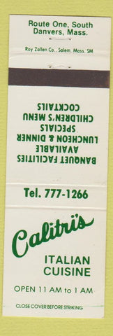 Matchbook Cover - Calitri's Italian Restaurant Danvers MA
