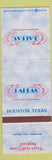 Matchbook Cover - Pappas Seafood Houst Oysters Houston TX