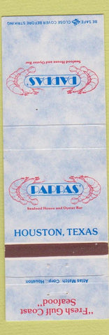Matchbook Cover - Pappas Seafood Houst Oysters Houston TX