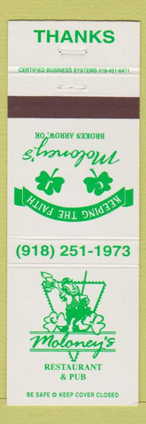 Matchbook Cover - Moloney's Broken Arrow OK