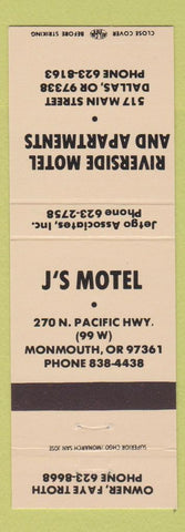 Matchbook Cover - Riverside Motel Apartments Dallas OR Monmouth