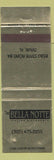 Matchbook Cover - Bella Nottee Italian Restaurant Davie FL