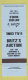 Matchbook Cover - Lisa's Antique World Divernon IL Britz's Auction