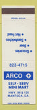 Matchbook Cover - Arco oil gas Self Serv Manteca CA